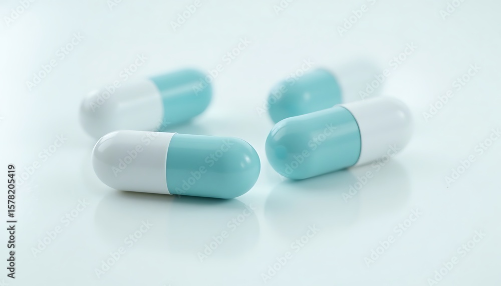 Blue and White Pill Capsules Blue and White Pill Capsules