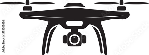Flying Drone Silhouette Vector

Quadcopter Technology Illustration

Remote-Controlled Drone Design

Modern Drone in Flight Graphic

