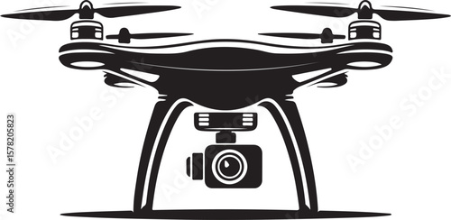 Flying Drone Silhouette Vector

Quadcopter Technology Illustration

Remote-Controlled Drone Design

Modern Drone in Flight Graphic


