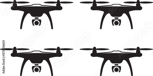 Flying Drone Silhouette Vector

Quadcopter Technology Illustration

Remote-Controlled Drone Design

Modern Drone in Flight Graphic

