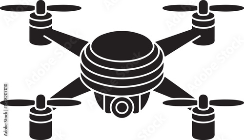 Flying Drone Silhouette Vector

Quadcopter Technology Illustration

Remote-Controlled Drone Design

Modern Drone in Flight Graphic

