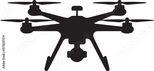 Flying Drone Silhouette Vector

Quadcopter Technology Illustration

Remote-Controlled Drone Design

Modern Drone in Flight Graphic

