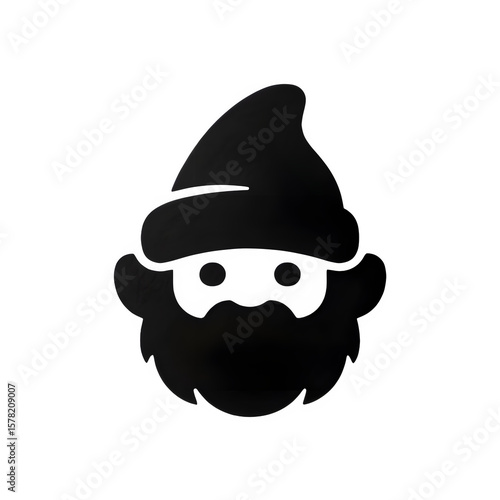 A simple black transparent dwarf head logo