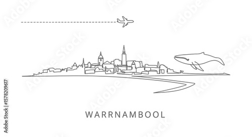 Warrnambool Vector Cityscape Whale Travel.