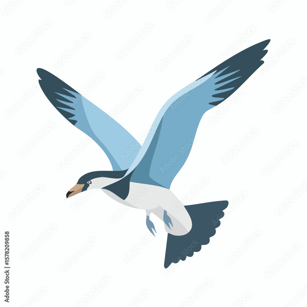 Obraz premium A stylized, soaring bird with outstretched wings in flight.