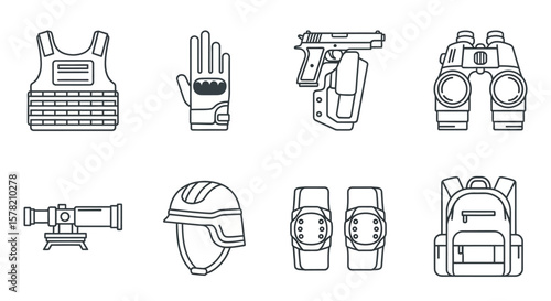 Vector Illustration of Body Armor, Protective Vest, Isolated on White