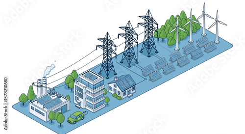 Sustainable Energy System with Solar, Wind, and Electric Vehicle Infrastructure