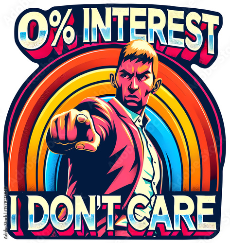 0% Interest I Don't Care, typography