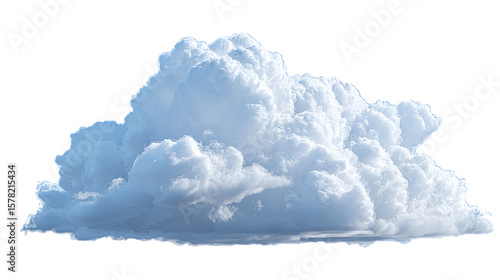 Soft white cloud with fluffy edges and dreamy style, isolated on tranparent background 