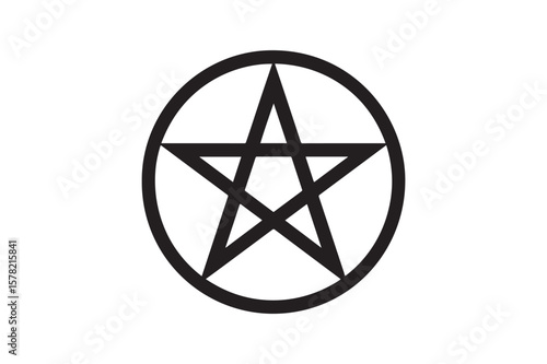 Pagan Pentacle icon silhouette vector with white background