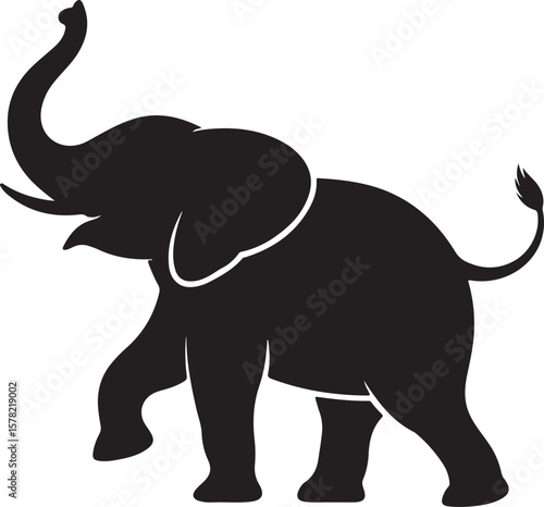 Walking Elephant Silhouette Vector Illustration

African Elephant with Trunk Up Silhouette Design

Cartoon Baby Elephant Outline Vector

Wild Elephant Silhouette for Safari or Jungle Theme

Elegant El