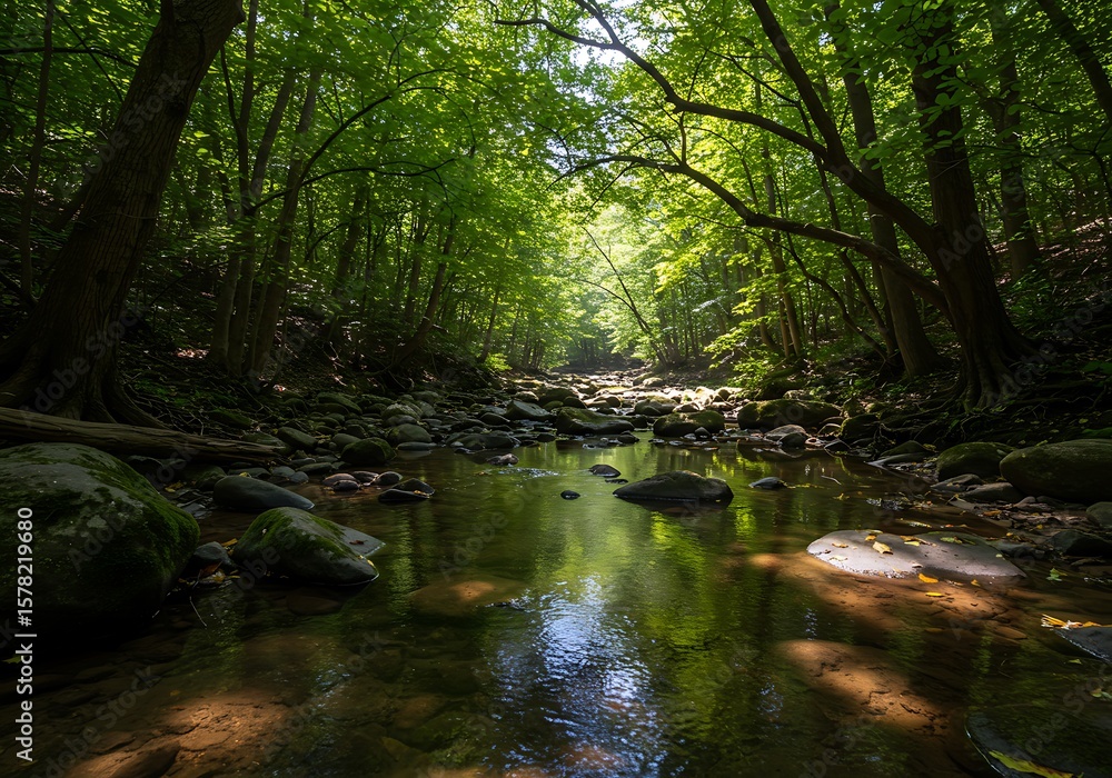 Fototapeta premium Emerald Stream's Whisper
