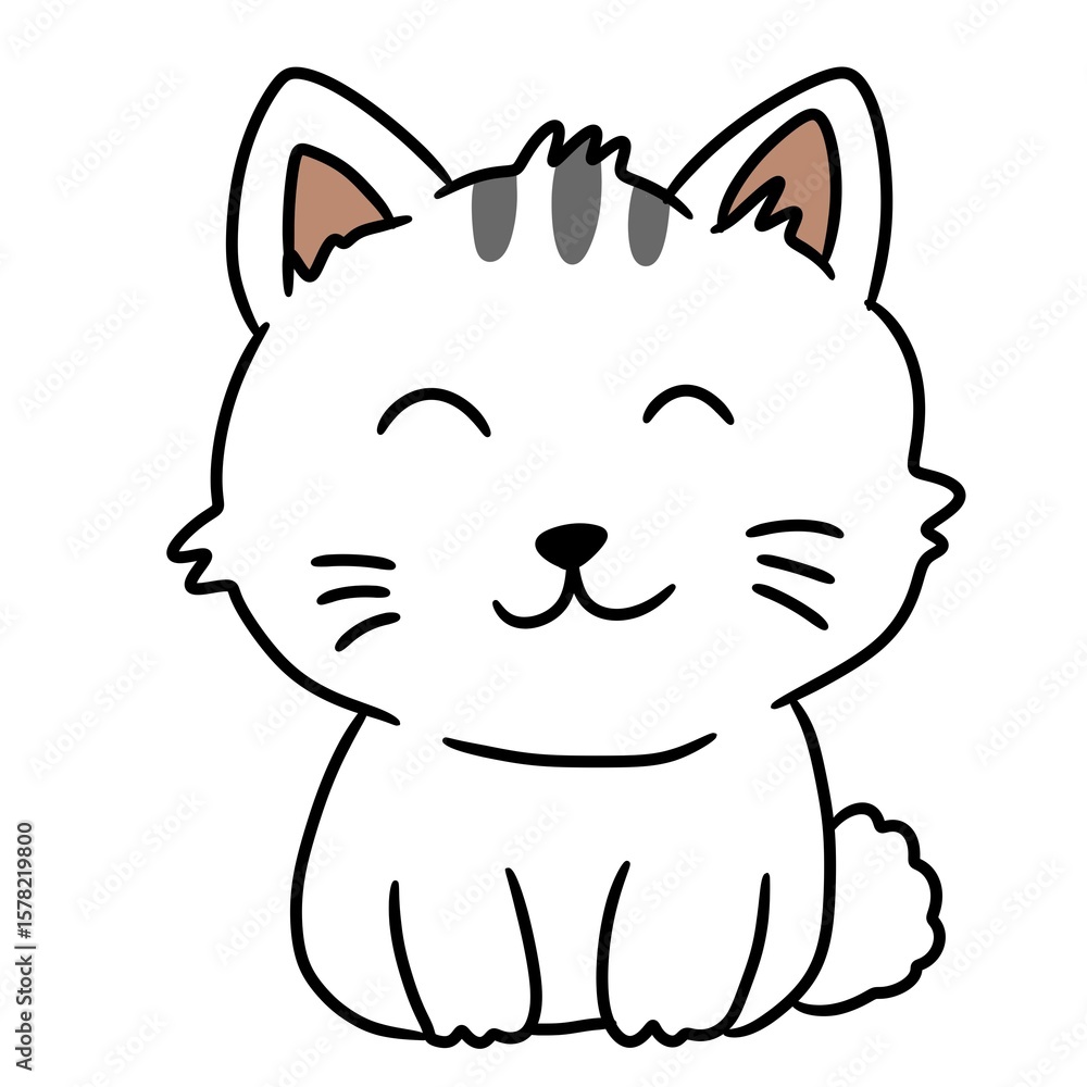 Fototapeta premium illustration of cartoon cat
