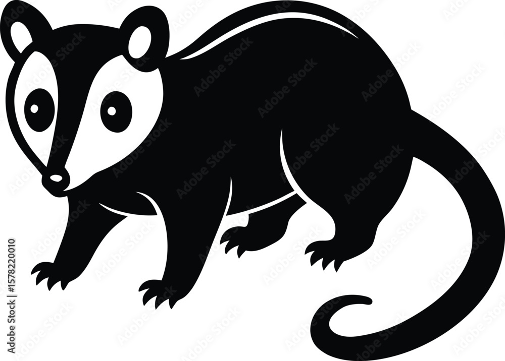 Obraz premium Black Bear Walking Vector Silhouette 
