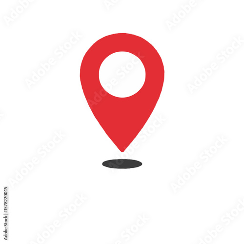 Red Map Location Pointer Icon for Navigation, GPS, and Digital Maps