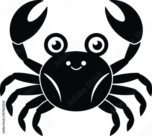 Cute crab cartoon vector illustration
