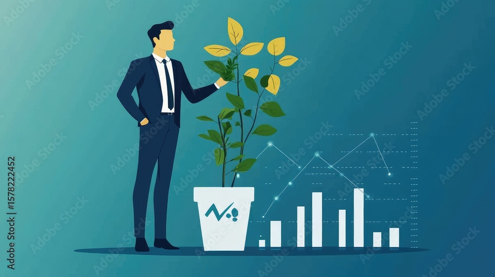 Obraz premium Business Growth and Investment Strategy: A Visual Representation of Financial Success