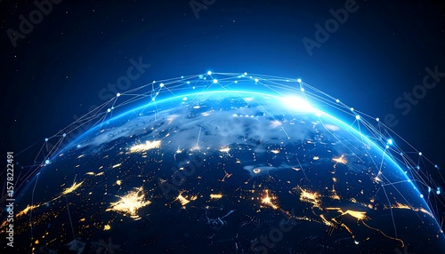 Global network of lights around a planet