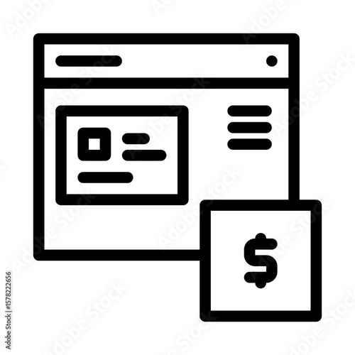 online payment. This is a vector single icon with a line style. Suitable for any purpose, such as website design, mobile app design, logo design, pattern design, etc.