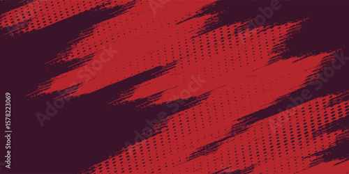 Red halftone dots blue color pattern gradient grunge texture background. Dot pop art comic sport style vector illustration. Eps10