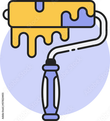 Paint Roller Illustration Icon