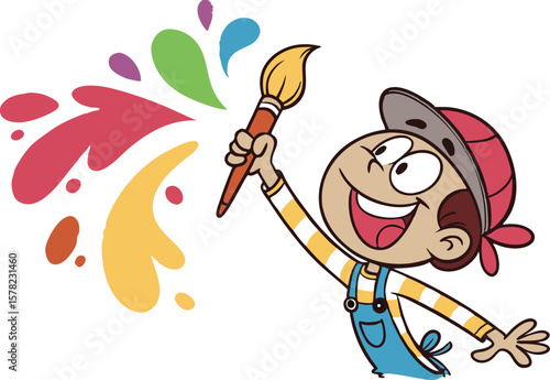 Painting as a Hobby Illustration Featuring Artistic Creativity and Relaxation Concepts. Creative Painting as a Hobby Design Highlighting Self Expression and Colorful Art Themes