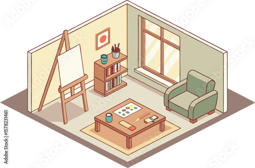 Painting as a Hobby Illustration Featuring Artistic Creativity and Relaxation Concepts. Creative Painting as a Hobby Design Highlighting Self Expression and Colorful Art Themes