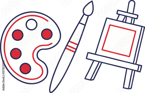Painting as a Hobby Illustration Featuring Artistic Creativity and Relaxation Concepts. Creative Painting as a Hobby Design Highlighting Self Expression and Colorful Art Themes