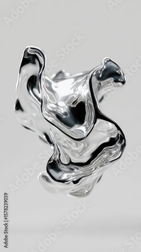 Abstract metallic liquid form.