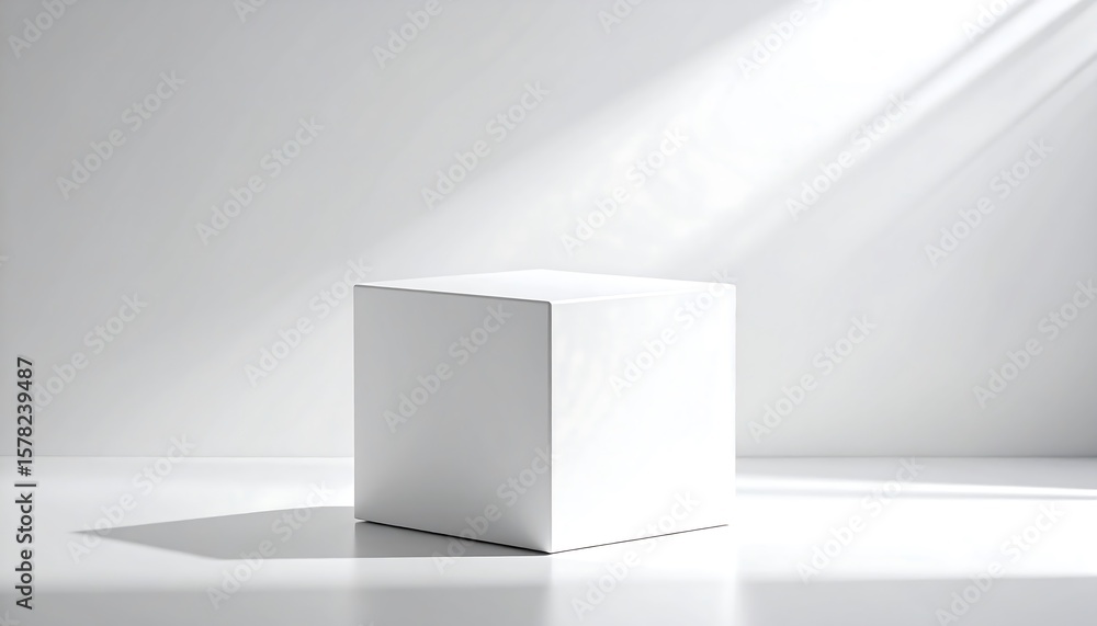 custom made wallpaper toronto digitalWhite cube pedestal in bright studio