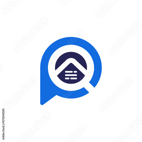  A magnifying glass icon forming a "P" with an abstract report or chart inside, signifying property analytics and insights