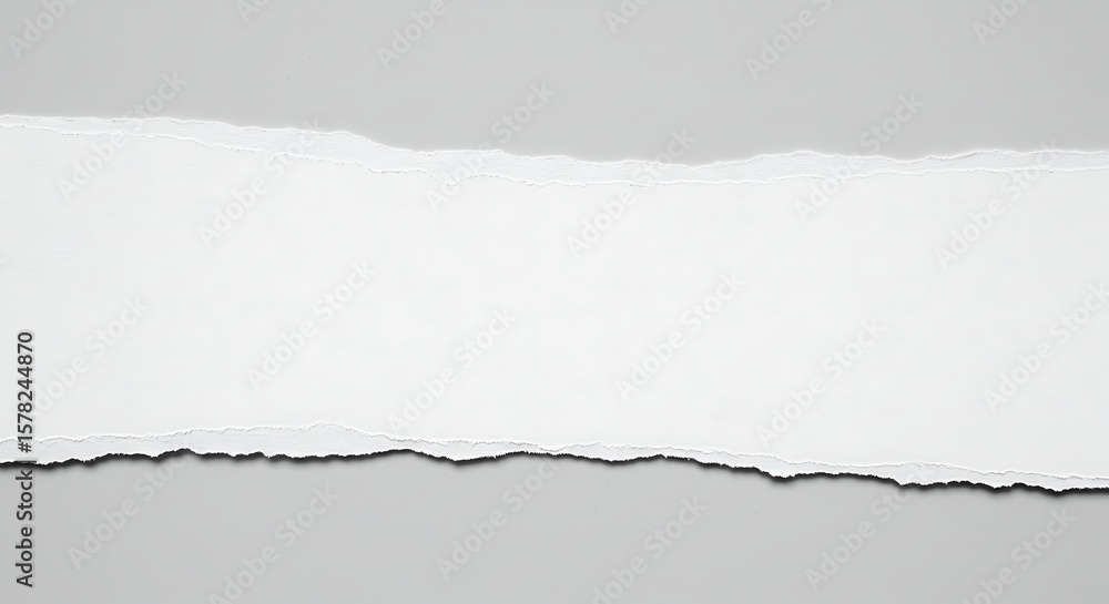 Fototapeta premium Torn Paper Reveals White Space Against a Gray Background, Abstract Composition