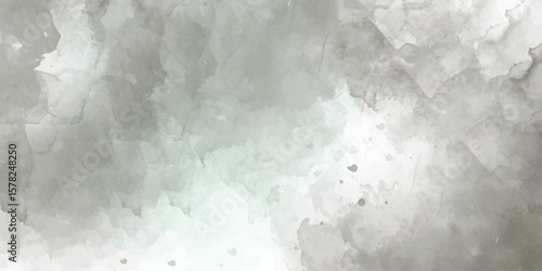 Grey water color banner Paint leaks and Vector watercolor texture for cards abstract white background with gray grunge texture of a concrete wall isolated grainy closeup. soft gray paint wall textur	