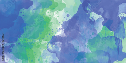 Blue yellow sky gradient watercolor background with cloud texture colorful watercolor background of abstract sunset sky with paint blotches and soft blurred texture in blue green yellow beige	