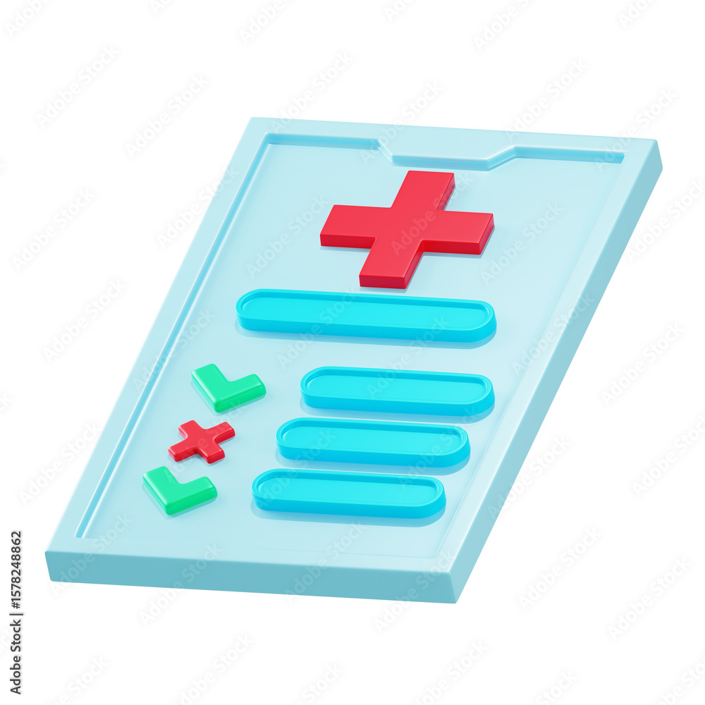 Fototapeta premium Online Check UpHealth Tecnology 3D Illustration