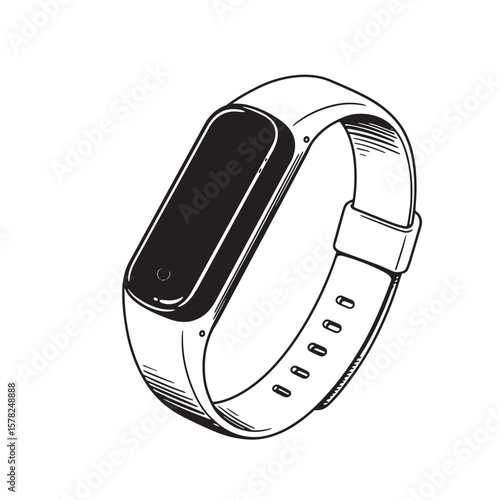 Black fitness tracker band with digital screen wearable technology digital display