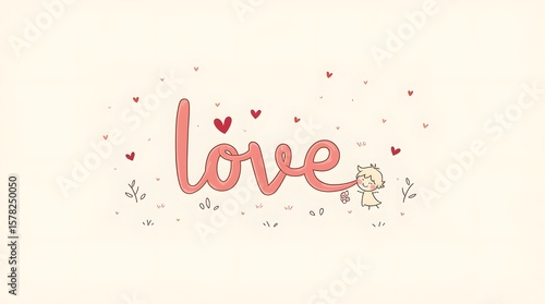 Cute and charming typography with the word 