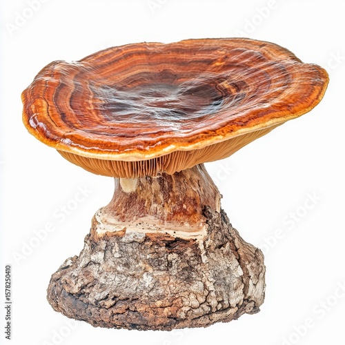 ganoderma applanatum artist's conk bracket fungus isolated on white transparent background