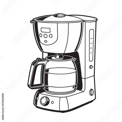 Vintage coffee maker with glass carafe and digital display retro kitchen appliance