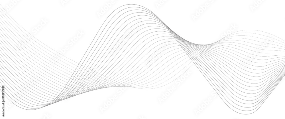 Fototapeta premium Vector abstract waving particle technology wave line for banner, template, wallpaper background with wave design.