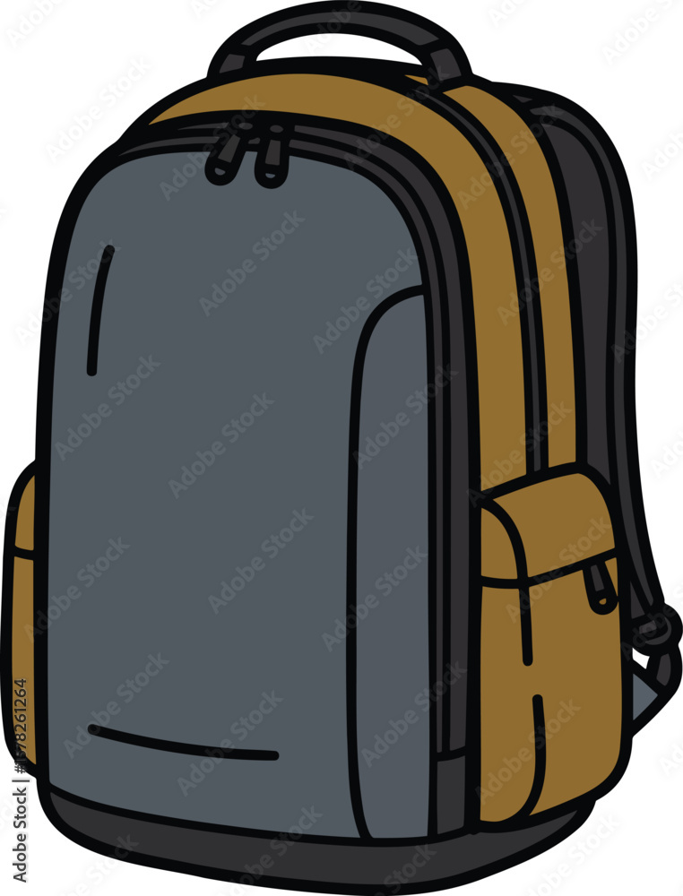 Fototapeta premium Backpack colorful illustration isolated on transparent background