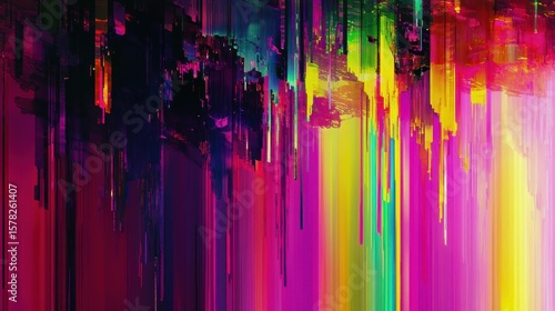 glitch art circuit board background with neon flicker effect