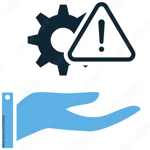 Risk management icon vector, depicting strategy and mitigation. Ideal for business, finance, or security designs to illustrate identifying, assessing, and controlling potential threats.
