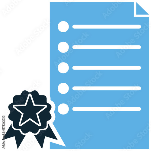 Quality standardization icon vector, representing benchmarks and consistent excellence. Perfect for certification, manufacturing, or service designs requiring adherence to set criteria.