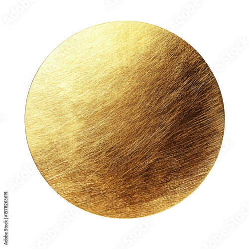 A textured gold circle isolated on a plain transparent background