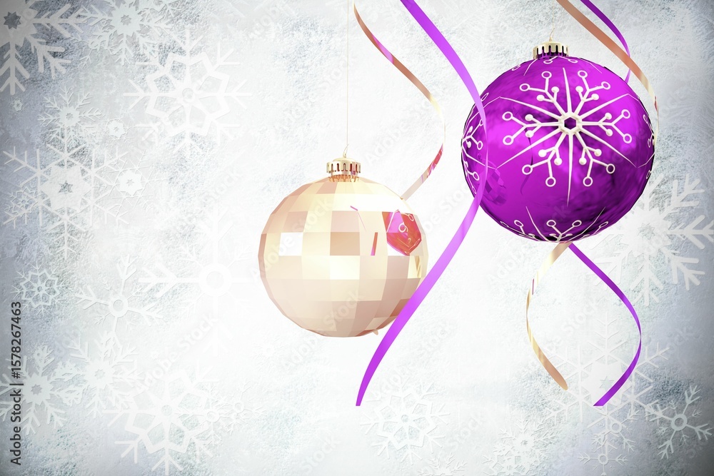 Naklejka premium Hanging christmas decorations