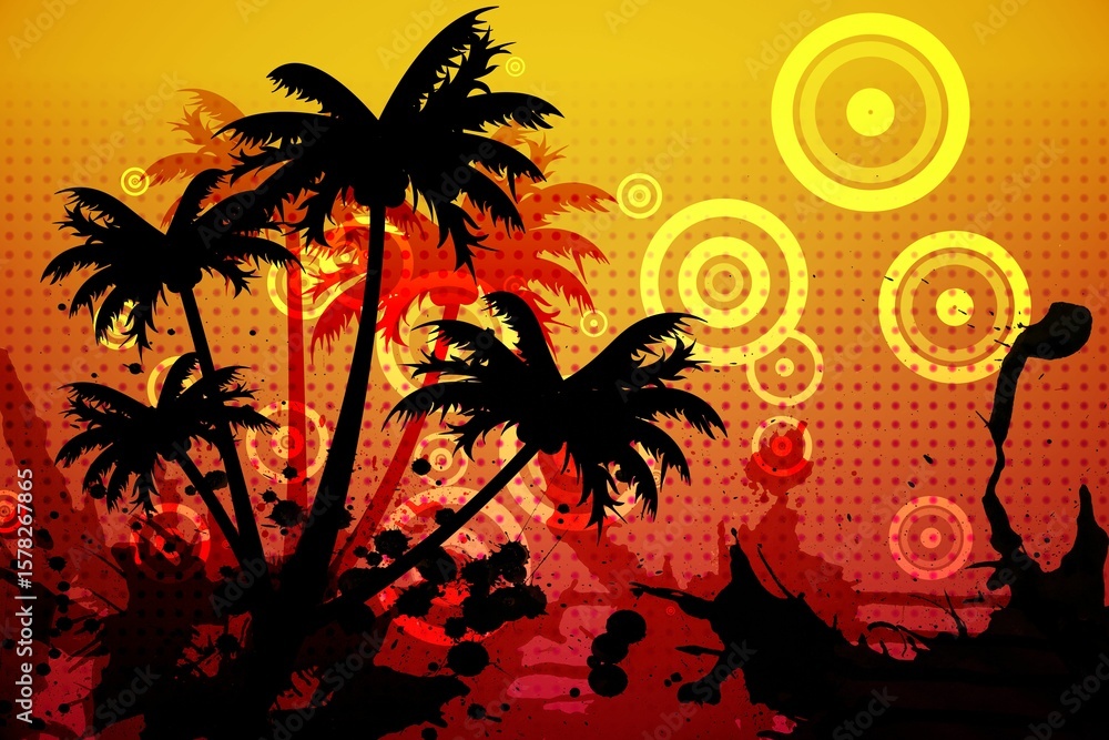 Obraz premium Digitally generated palm tree background