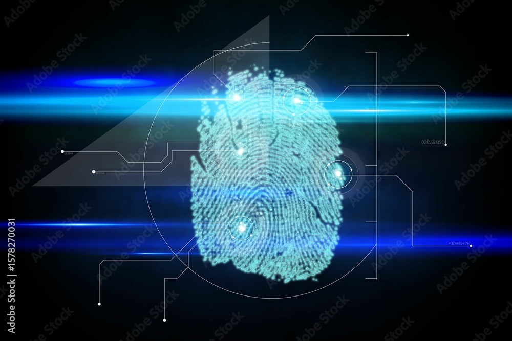 Obraz premium Digital security finger scan