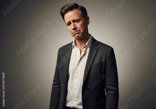 Disappointed Businessman Making a Wry Face