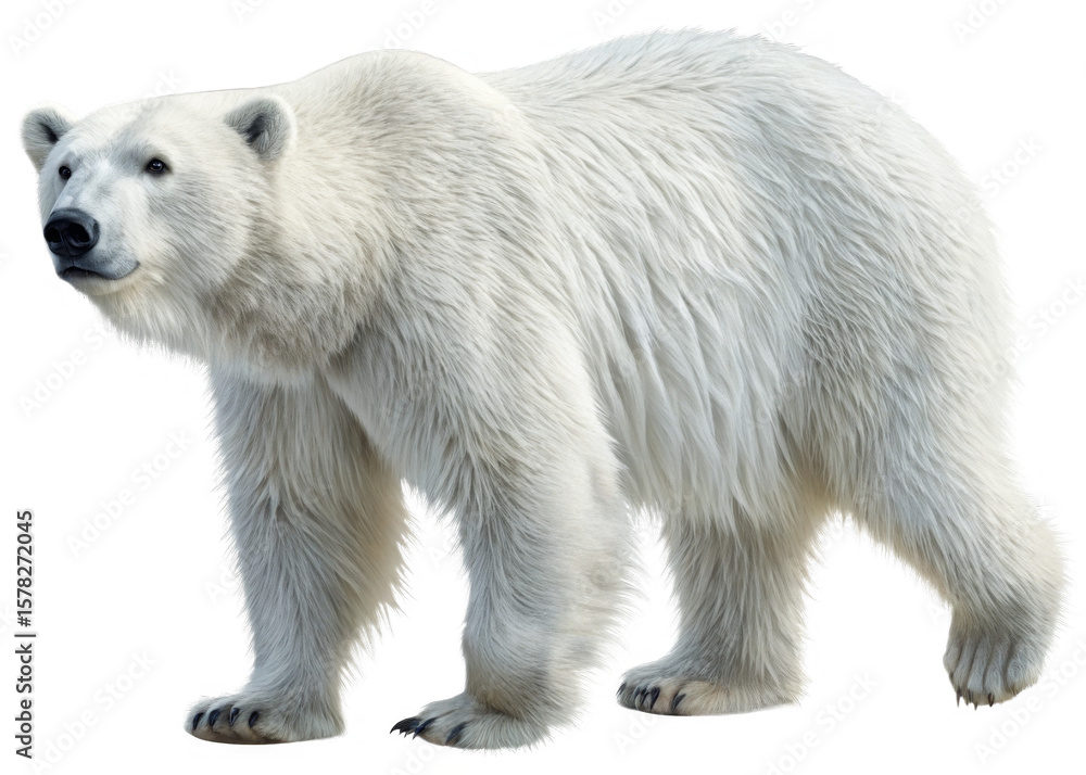 Fototapeta premium full-length-white-bear on a isolated transparent background